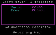 3-K Trivia for IBM PC/Compatibles - The scores so far...