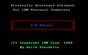 3-K Trivia for IBM PC/Compatibles - Title screen.