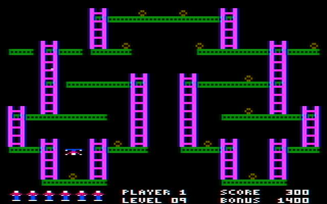 Jumpman IBM PC/Compatibles Screenshot: Jumpman falling!