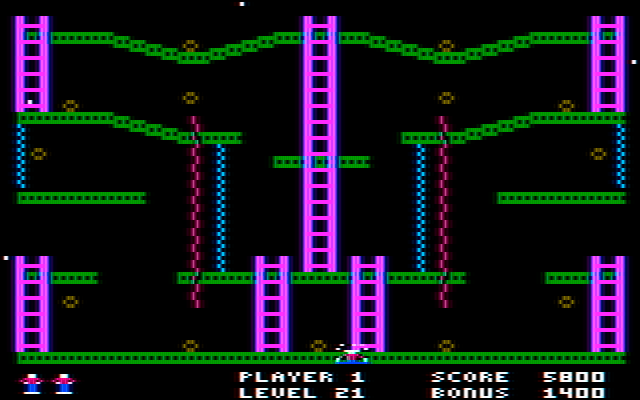 Jumpman IBM PC/Compatibles Screenshot: I fell already...