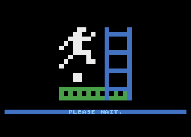 Jumpman Atari 8-bit Screenshot: Loading screen.