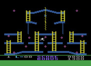 Jumpman for Atari 8-bit - Jumping across a gap...