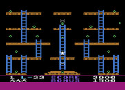 Jumpman for Atari 8-bit - Trapped on a ladder!