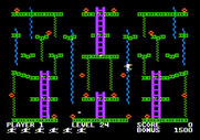 Jumpman for Apple II - Lots of ropes to figure out...