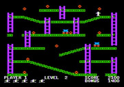 Jumpman for Apple II - Robots are on the move, be sure to avoid them!
