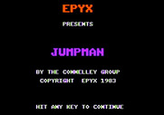 Jumpman for Apple II - Title screen.