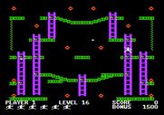 Jumpman for Apple II - Climbing a ladder...