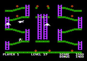 Jumpman for Apple II - Each level has a different layout, and in some cases a unique opponent.