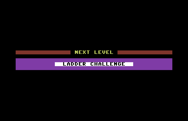 Jumpman Commodore 64 Screenshot: Ladder Challenge time!