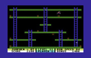 Jumpman for Commodore 64 - Jumping...the bombs get up and walk away on this level!