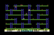 Jumpman for Commodore 64 - Robots II; robots constantly move this time.