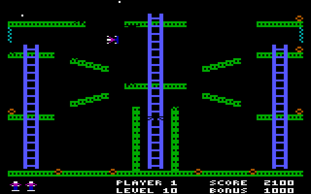 Jumpman IBM PC/Compatibles Screenshot: Falling!