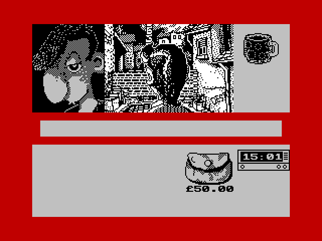 Sidewalk ZX Spectrum Screenshot: Game start.
