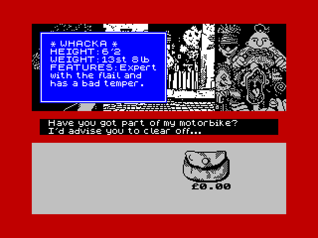 Sidewalk ZX Spectrum Screenshot: This gang doesn't want to help me...