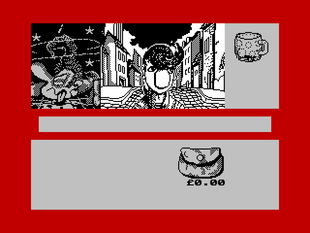 Sidewalk ZX Spectrum Screenshot: The gang took my items...
