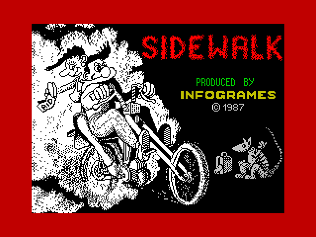 Sidewalk ZX Spectrum Screenshot: Loading screen.
