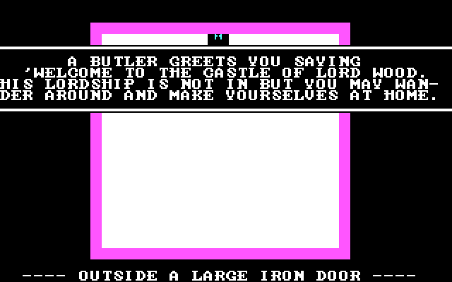 Phantasie IBM PC/Compatibles Screenshot: Welcome to the castle of Lord Wood!