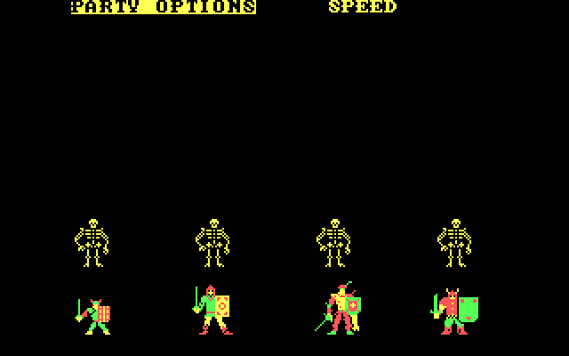 Phantasie IBM PC/Compatibles Screenshot: Attacked by skeletons!
