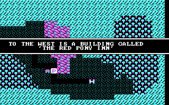 Phantasie IBM PC/Compatibles Screenshot: An inn is to the west...