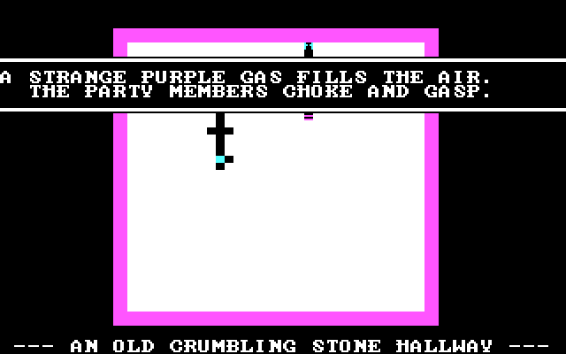 Phantasie IBM PC/Compatibles Screenshot: Exploring a dungeon.