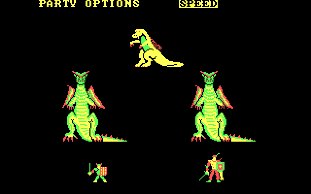 Phantasie IBM PC/Compatibles Screenshot: Attacked by dragons!
