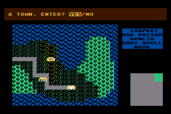 Phantasie Atari 8-bit Screenshot: I'm finally ready to set out on my quest!