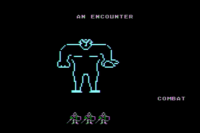 Phantasie Atari 8-bit Screenshot: Another encounter, and this guy looks tough!