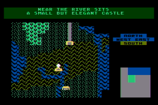 Phantasie Atari 8-bit Screenshot: Wandering off of the path I find a castle.