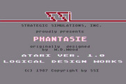 Phantasie for Atari 8-bit - Title screen.