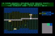 Phantasie for Atari 8-bit - Reading an informative sign...