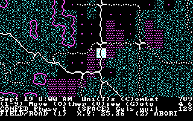 Rebel Charge at Chickamauga IBM PC/Compatibles Screenshot: Game start.