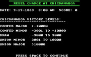 Rebel Charge at Chickamauga for IBM PC/Compatibles - Setting victory levels.
