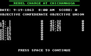 Rebel Charge at Chickamauga for IBM PC/Compatibles - Objectives.