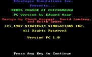 Rebel Charge at Chickamauga for IBM PC/Compatibles - Title screen.