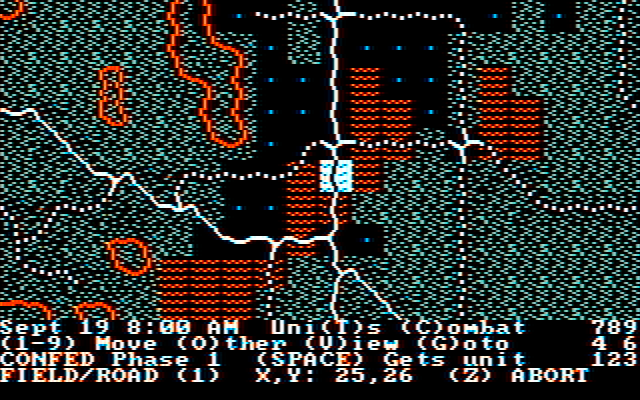 Rebel Charge at Chickamauga IBM PC/Compatibles Screenshot: Game start.