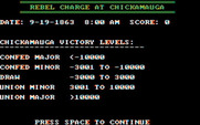 Rebel Charge at Chickamauga for IBM PC/Compatibles - Viewing victory levels.