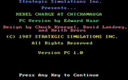 Rebel Charge at Chickamauga for IBM PC/Compatibles - Title screen.