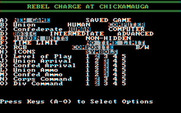 Rebel Charge at Chickamauga for IBM PC/Compatibles - Setting up some options for a new game.