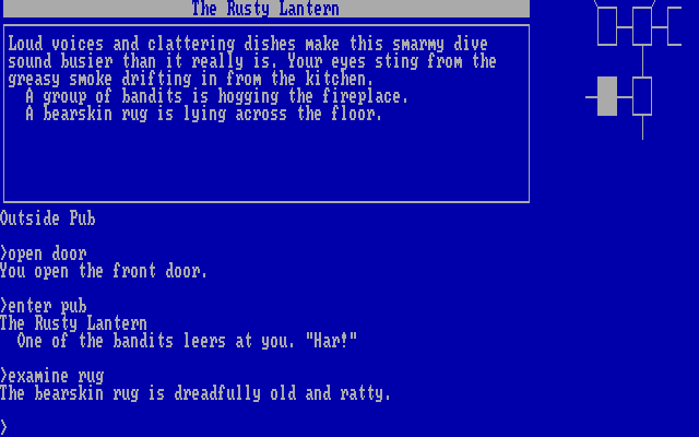 Beyond Zork: The Coconut of Quendor IBM PC/Compatibles Screenshot: Be careful, this pub could be dangerous!