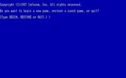 Beyond Zork: The Coconut of Quendor for IBM PC/Compatibles - Start a new game, or restore a game?