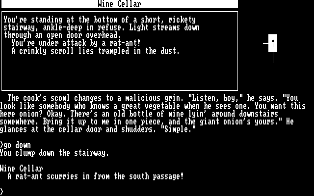 Beyond Zork: The Coconut of Quendor IBM PC/Compatibles Screenshot: In the pub cellar.
