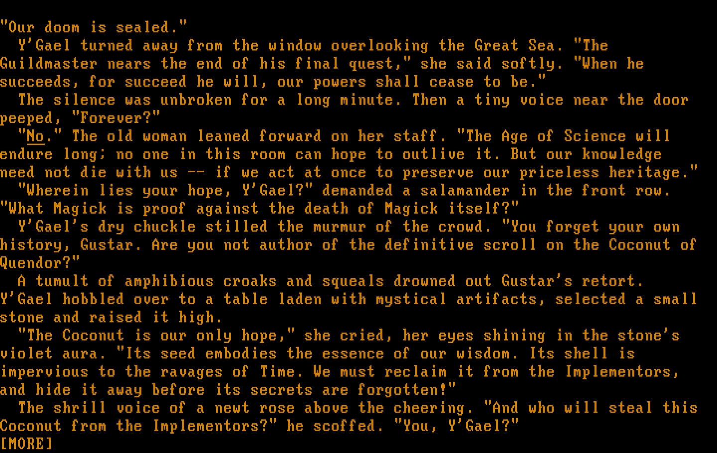 Beyond Zork: The Coconut of Quendor IBM PC/Compatibles Screenshot: The introduction.