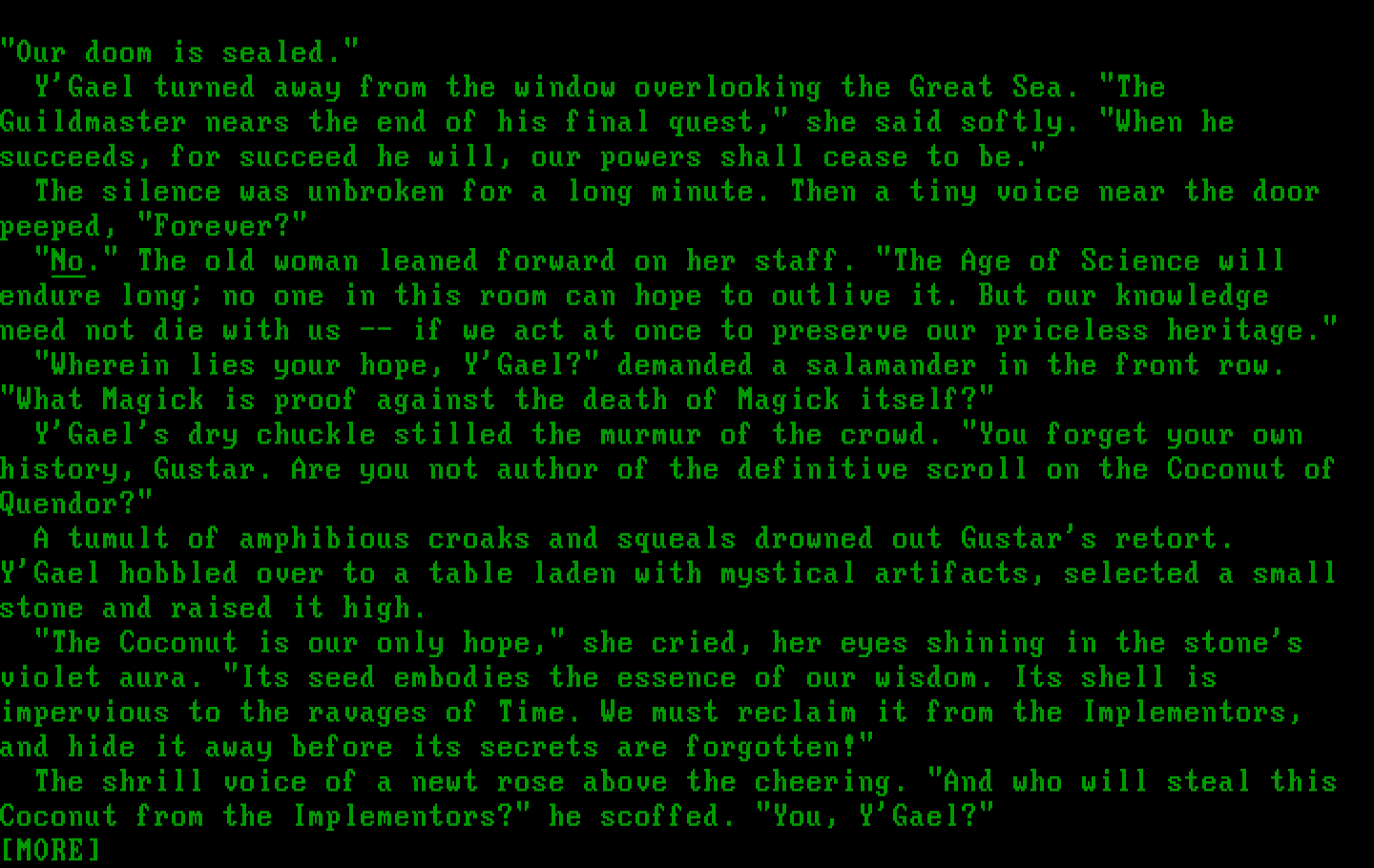 Beyond Zork: The Coconut of Quendor IBM PC/Compatibles Screenshot: The introduction.