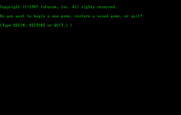 Beyond Zork: The Coconut of Quendor for IBM PC/Compatibles - Start a new game, or restore a game?