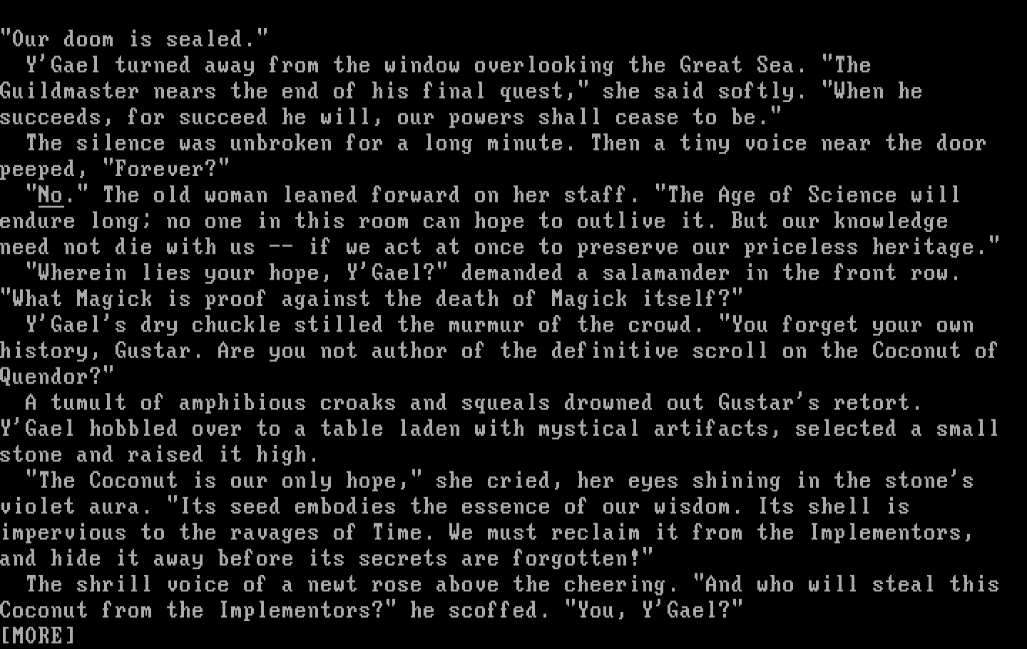 Beyond Zork: The Coconut of Quendor IBM PC/Compatibles Screenshot: The introduction.