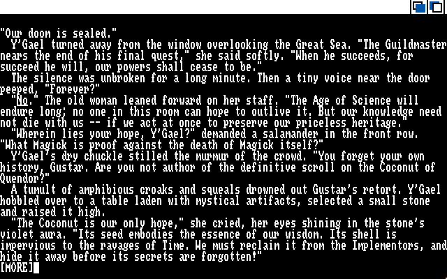 Beyond Zork: The Coconut of Quendor Amiga Screenshot: The introduction.