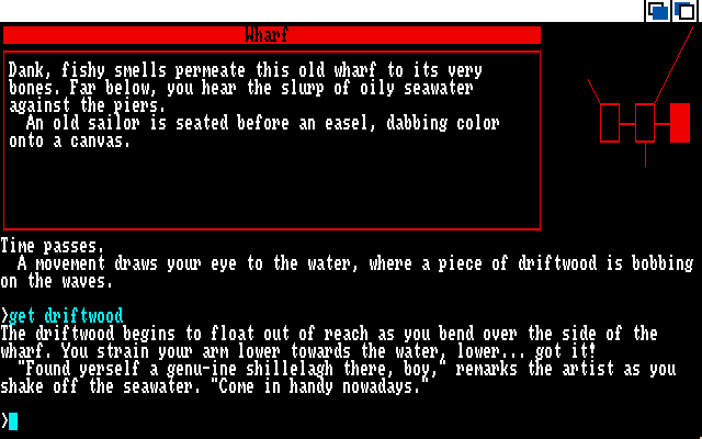 Beyond Zork: The Coconut of Quendor Amiga Screenshot: Exploring...