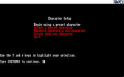 Beyond Zork: The Coconut of Quendor for Amiga - Character setup menu.