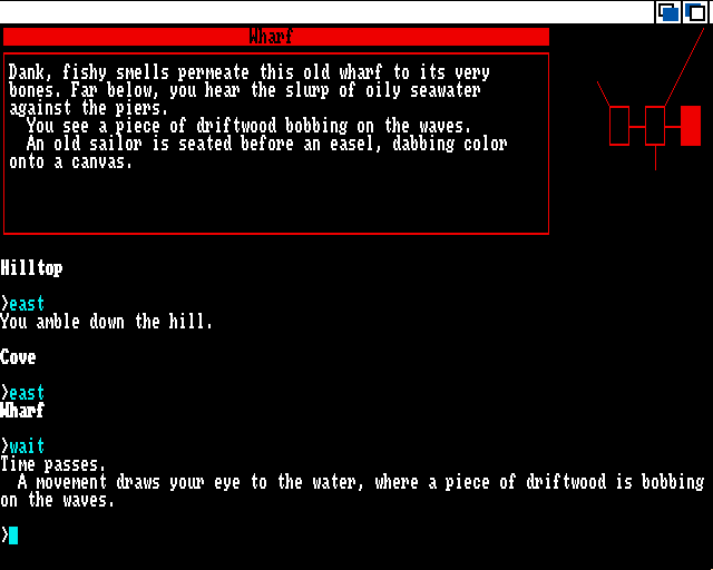 Beyond Zork: The Coconut of Quendor Amiga Screenshot: Exploring...