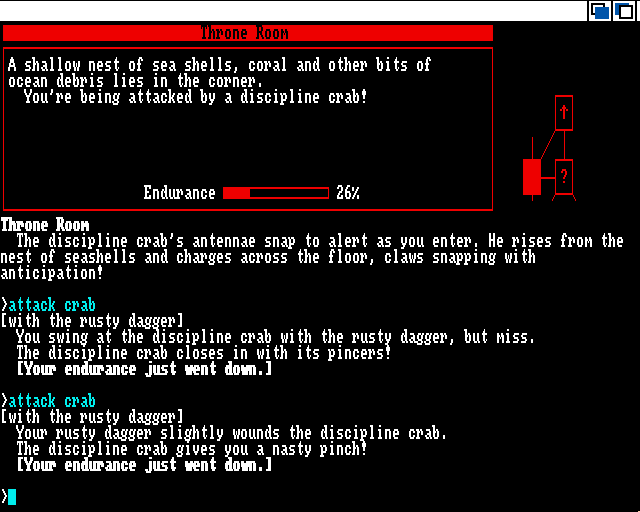 Beyond Zork: The Coconut of Quendor Amiga Screenshot: I'm under attack!